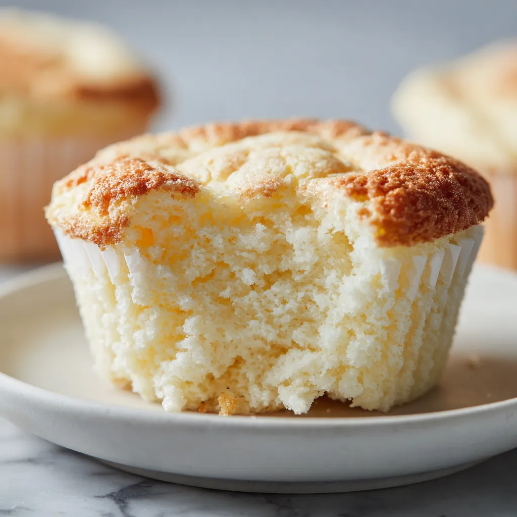 Soft and Fluffy Japanese Cotton Cheesecake Cupcakes with Cloud-Like Jiggly Texture and Delicate Cream Cheese Flavor - tertiary view